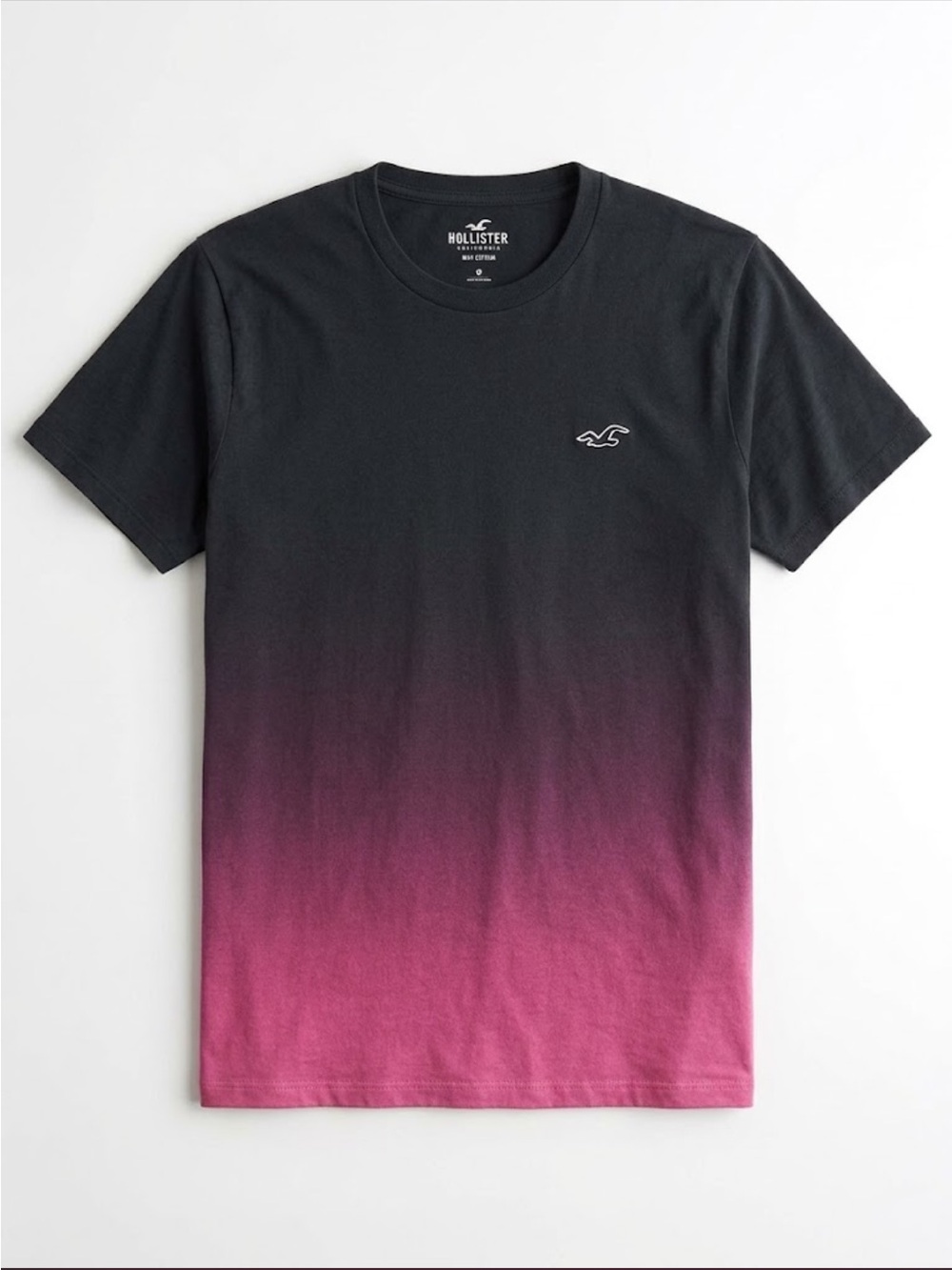 Hollister Black to Pink Ombre Crew Neck Tee